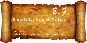 Baszista Fabrícius névjegykártya